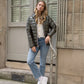 Doudoune réversible brillante Laura Jo - Ava kaki court