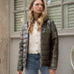 Doudoune réversible brillante Laura Jo - Ava kaki court
