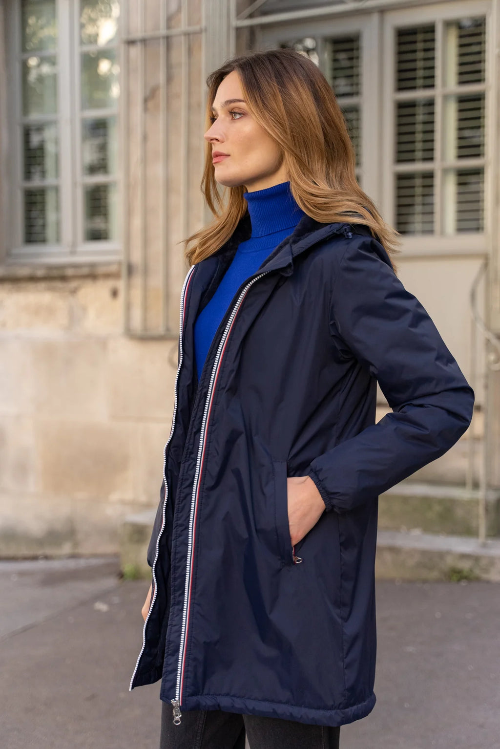 Parka fourrée imperméable Laura Jo - Albane marine longue