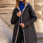 Imperméable rembourré mi-saison Laura Jo - Mandy long noir/doré - DÉSTOCKAGE taille S, XL et 46