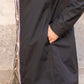 Imperméable rembourré mi-saison Laura Jo - Mandy long noir/doré - DÉSTOCKAGE taille S, XL et 46