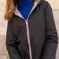 Imperméable rembourré mi-saison Laura Jo - Mandy long noir/doré - DÉSTOCKAGE taille S, XL et 46
