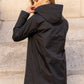 Imperméable rembourré mi-saison Laura Jo - Mandy long noir/doré - DÉSTOCKAGE taille S, XL et 46