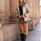 Doudoune réversible imperméable Laura Jo noire/dorée - Amélia courte