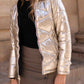Doudoune réversible imperméable Laura Jo noire/dorée - Amélia courte