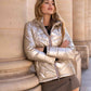 Doudoune réversible imperméable Laura Jo noire/dorée - Amélia courte