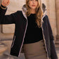 Doudoune réversible imperméable Laura Jo noire/dorée - Amélia courte