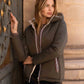 Doudoune réversible imperméable Laura Jo kaki/dorée -Amélia courte