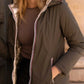 Doudoune réversible imperméable Laura Jo kaki/dorée -Amélia courte