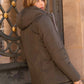 Doudoune réversible imperméable Laura Jo kaki/dorée -Amélia courte