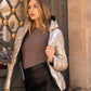Doudoune réversible imperméable Laura Jo kaki/dorée -Amélia courte
