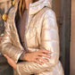 Doudoune réversible imperméable Laura Jo kaki/dorée -Amélia courte