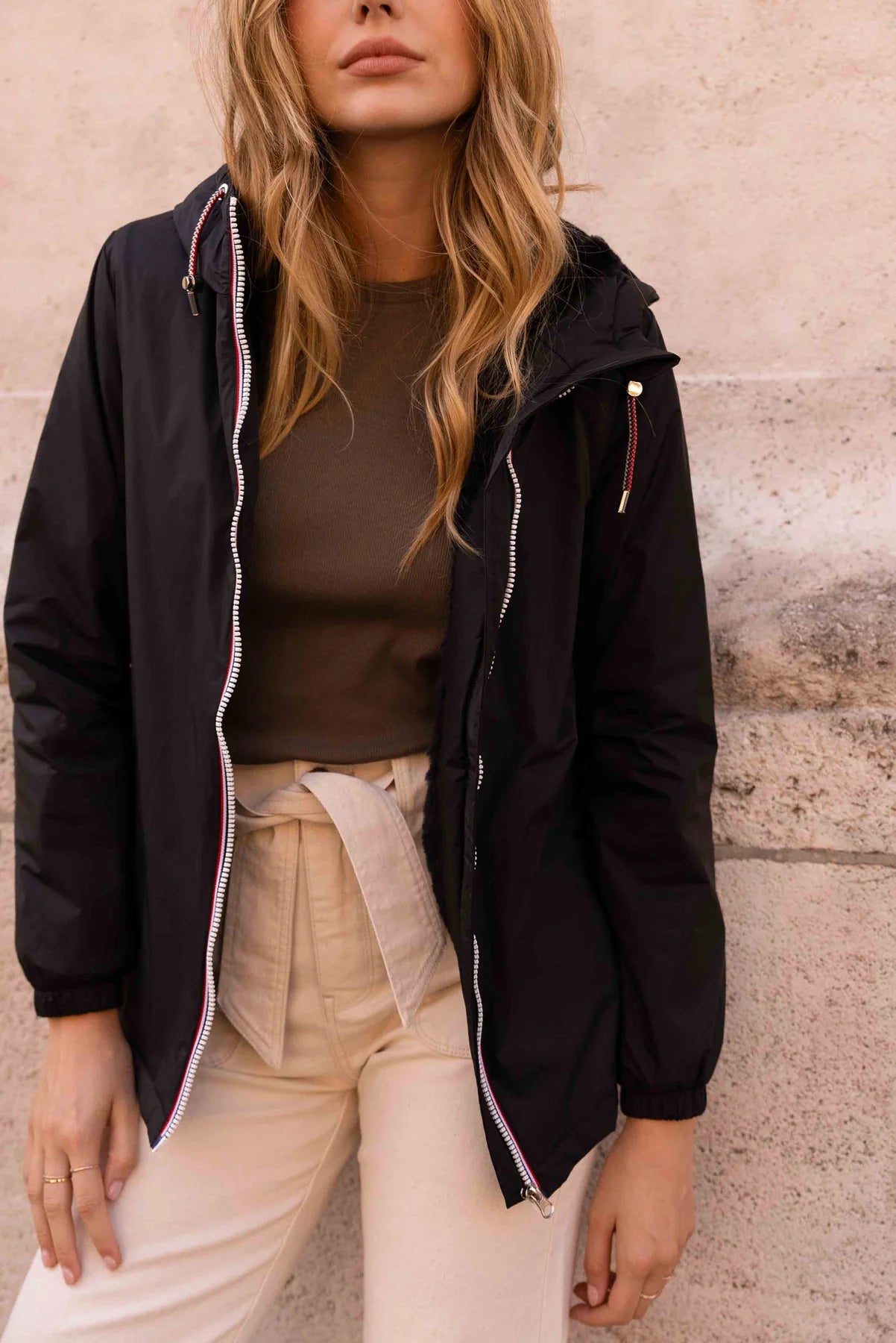 Parka fourrée imperméable Laura Jo - Harper noire mi-longue