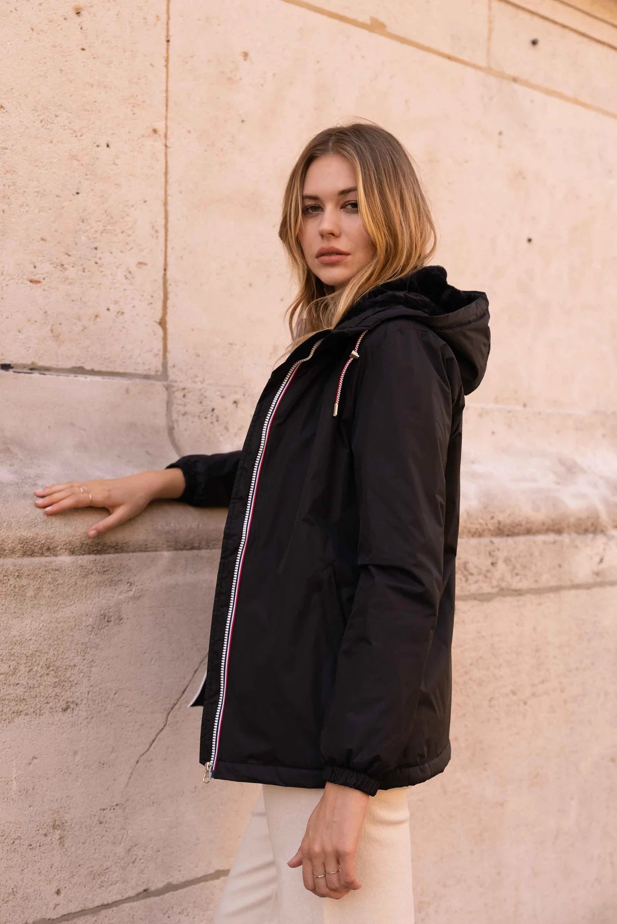 Parka fourrée imperméable Laura Jo - Harper noire mi-longue