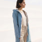 Imperméable réversible Laura Jo bleu ciel/dorée - Elena longue