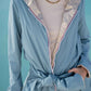 Imperméable réversible Laura Jo bleu ciel/dorée - Elena longue