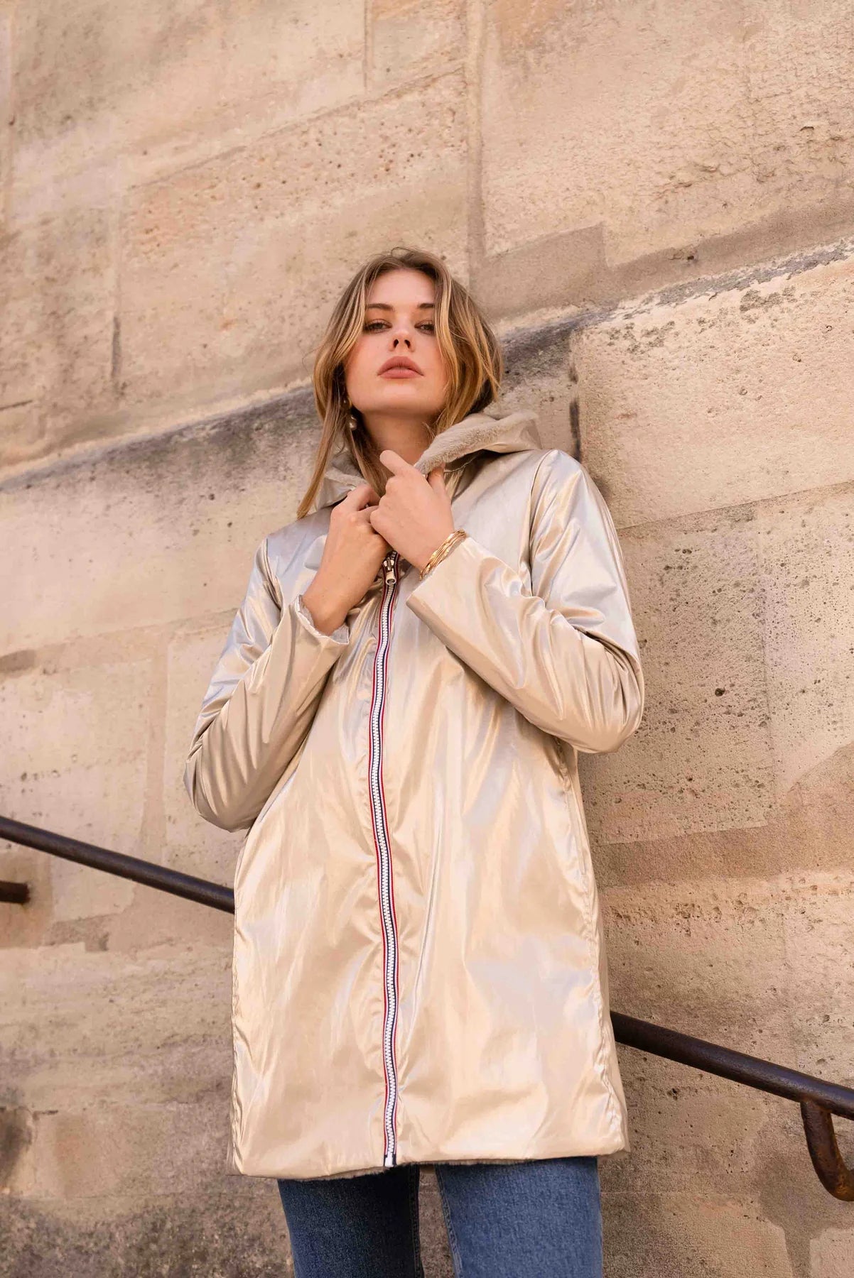 Parka fourrée réversible Laura Jo - Gwen dorée