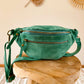 Sac banane en cuir velours - Hunter vert foncé