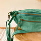 Sac banane en cuir velours - Hunter vert foncé