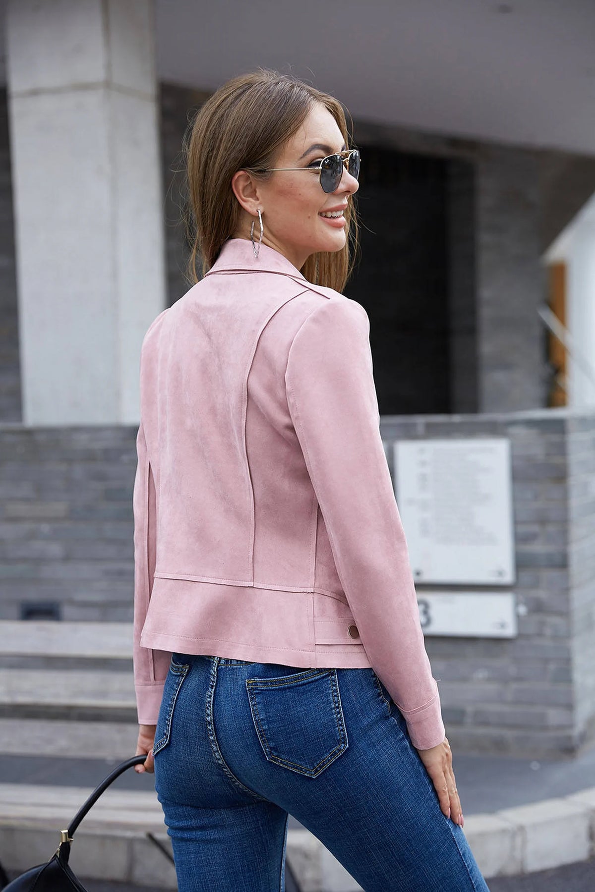 Perfecto suédine Livio rose