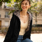 Imperméable rembourré mi-saison Laura Jo noir mat/léopard - Victoria court