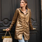 Imperméable rembourré mi-saison Laura Jo camel mat/brillant - Victoria long