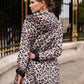 Imperméable rembourré mi-saison Laura Jo noir mat/léopard- Victoria long