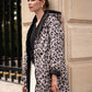 Imperméable rembourré mi-saison Laura Jo noir mat/léopard- Victoria long