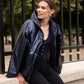 Imperméable rembourré mi-saison Laura Jo marine mat/brillant - Victoria court
