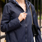 Imperméable rembourré mi-saison Laura Jo marine mat/brillant - Victoria court