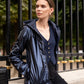 Imperméable rembourré mi-saison Laura Jo marine mat/brillant - Victoria court