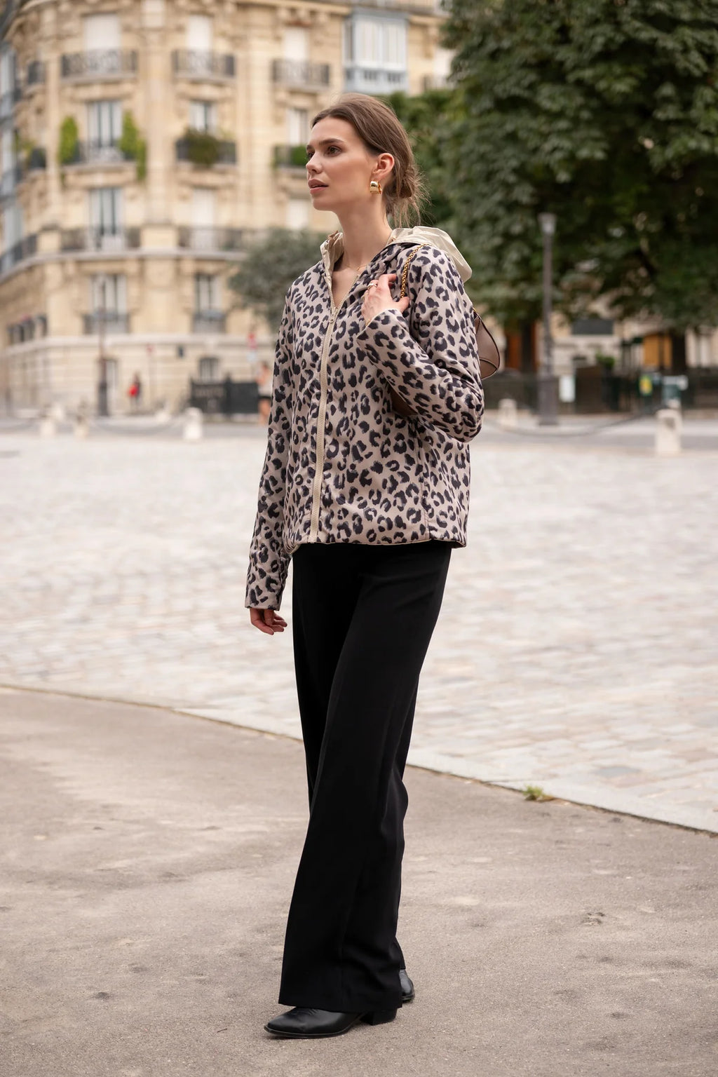 Imperméable rembourré mi-saison Laura Jo doré/léopard - Victoria court