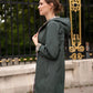 Imperméable réversible Laura Jo vert forêt/bronze - Elena longue