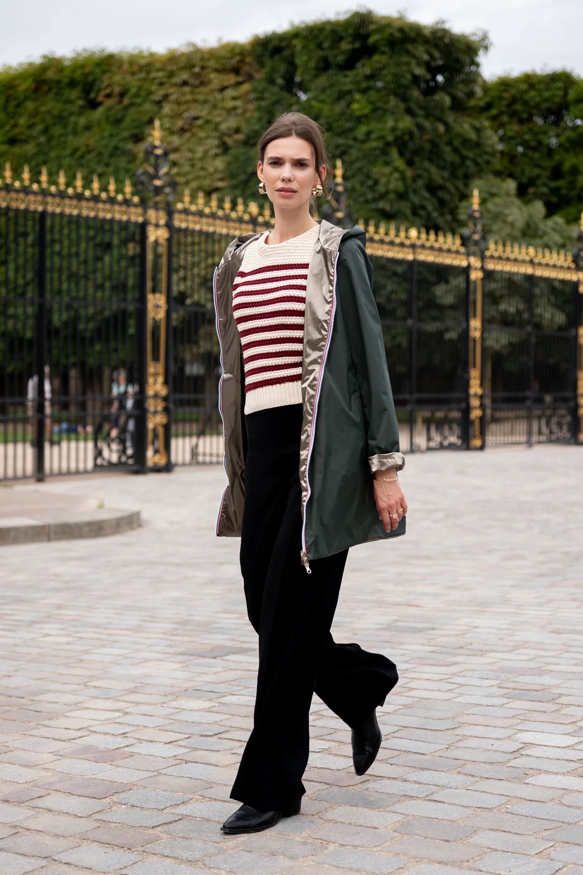 Imperméable réversible Laura Jo vert forêt/bronze - Elena longue - DÉSTOCKAGE taille XL