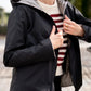 Imperméable rembourré mi-saison Laura Jo noir mat/brillant - Victoria court