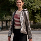 Imperméable rembourré mi-saison Laura Jo noir mat/brillant - Victoria court