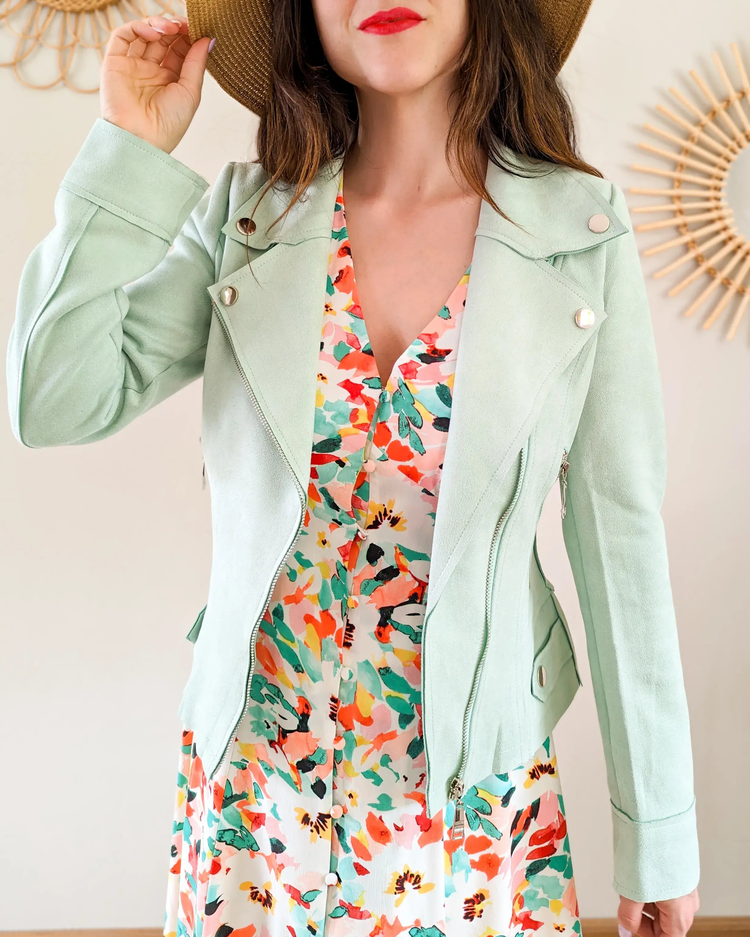 Perfecto suédine menthe - Livio