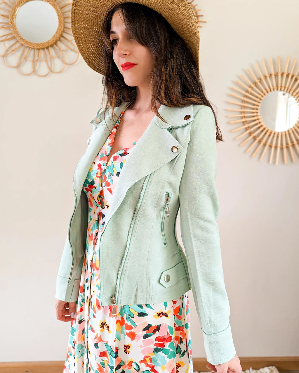 Perfecto suédine menthe - Livio