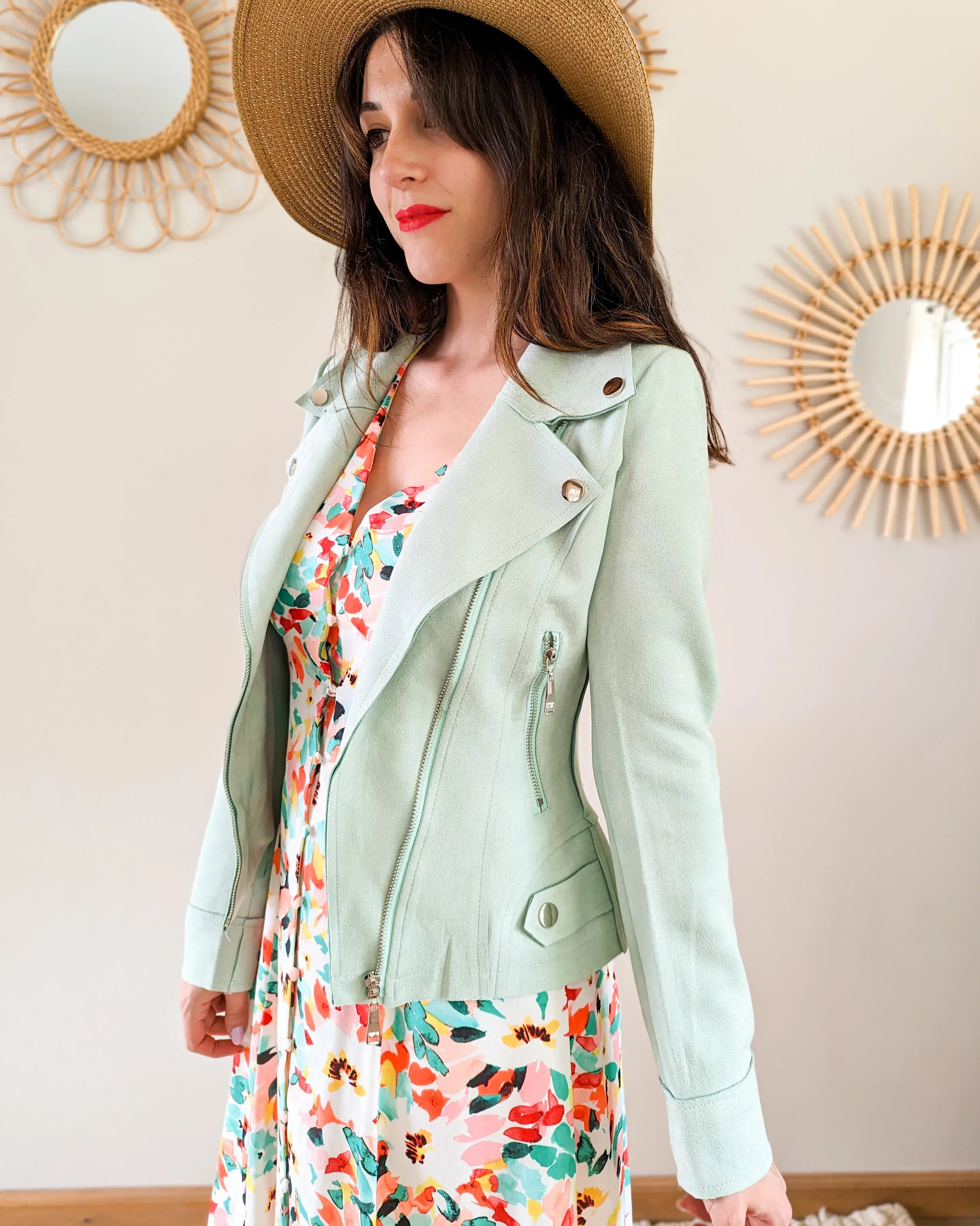 Perfecto suédine menthe - Livio