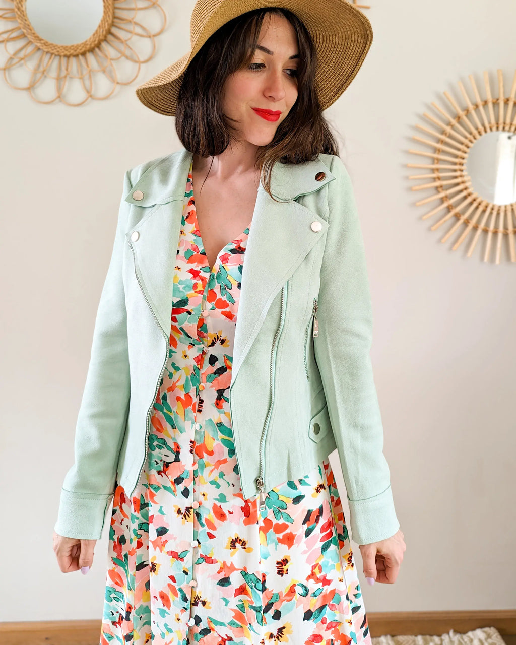 Perfecto suédine menthe - Livio