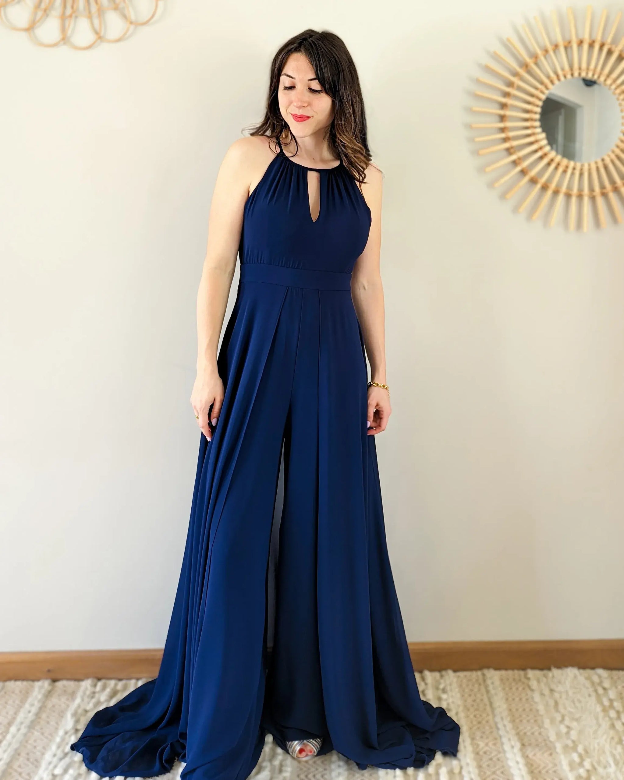 Robe bleue dos discount nu