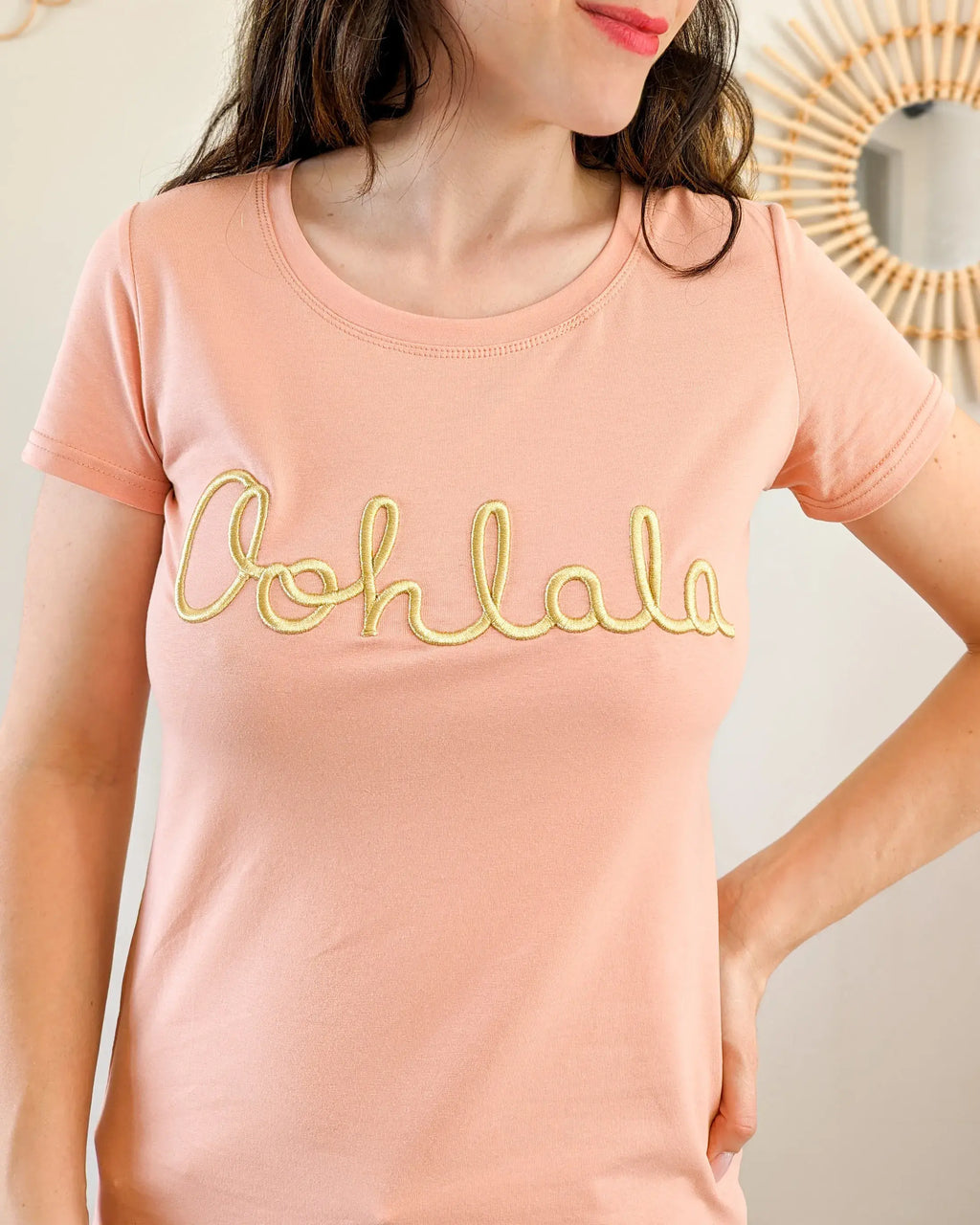 T-shirt saumon/doré - Oohlala