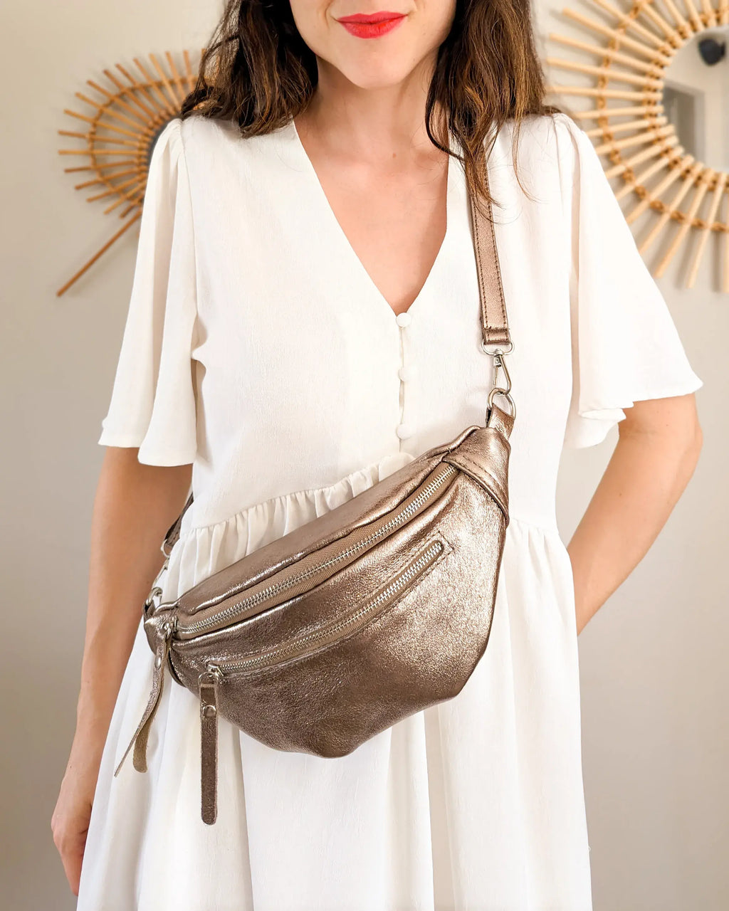 Sac banane en cuir - Chuck bronze