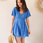 Combi-short bleu fleurie - Sardaigne