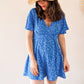 Combi-short bleu fleurie - Sardaigne