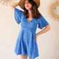 Combi-short bleu fleurie - Sardaigne
