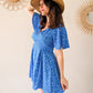 Combi-short bleu fleurie - Sardaigne