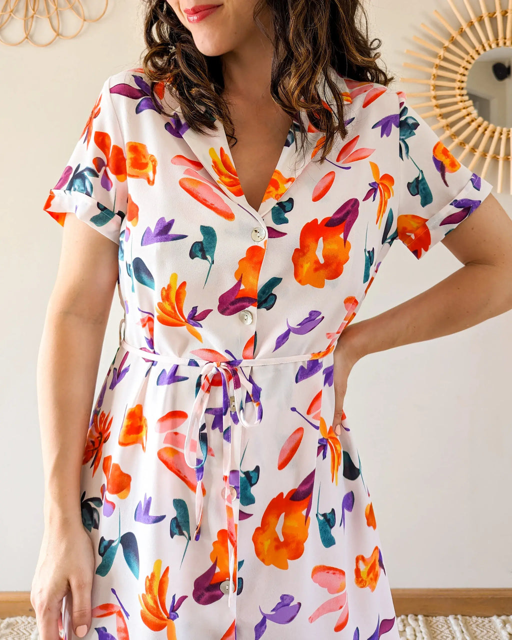 Robe chemise fleurie - Claudia