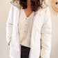 Doudoune réversible imperméable Laura Jo blanche/dorée - Amélia courte