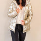 Doudoune réversible imperméable Laura Jo blanche/dorée - Amélia courte